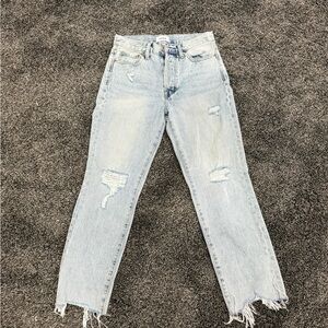 Pistola Light Blue Distressed Straight Leg Jeans